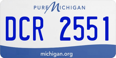 MI license plate DCR2551