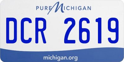MI license plate DCR2619