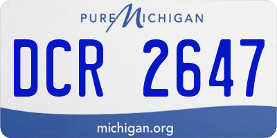 MI license plate DCR2647