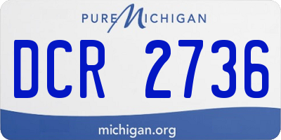 MI license plate DCR2736