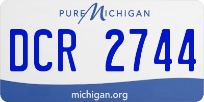 MI license plate DCR2744