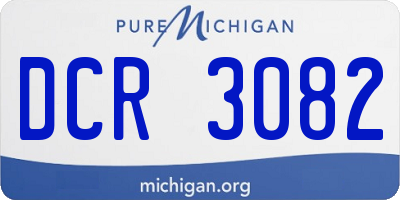 MI license plate DCR3082