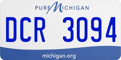 MI license plate DCR3094