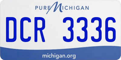 MI license plate DCR3336