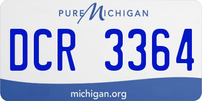 MI license plate DCR3364