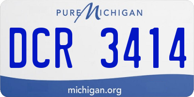 MI license plate DCR3414