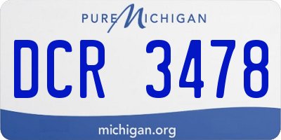 MI license plate DCR3478