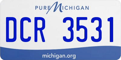 MI license plate DCR3531