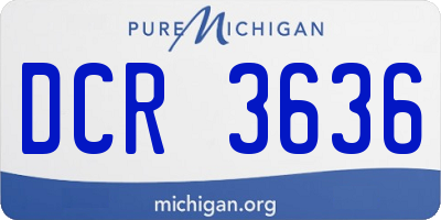 MI license plate DCR3636