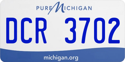 MI license plate DCR3702