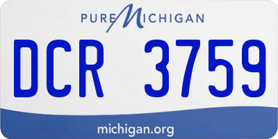 MI license plate DCR3759