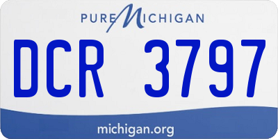 MI license plate DCR3797