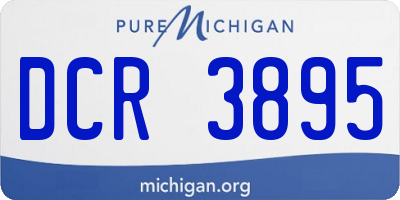 MI license plate DCR3895