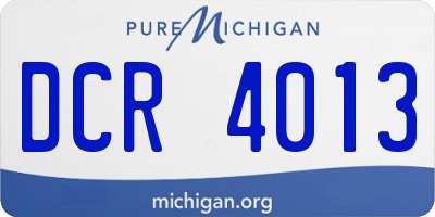 MI license plate DCR4013