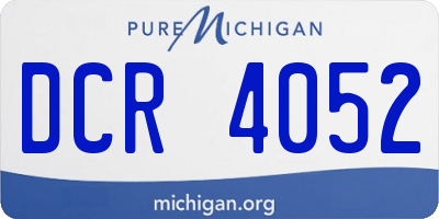 MI license plate DCR4052