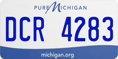 MI license plate DCR4283