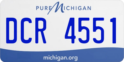 MI license plate DCR4551