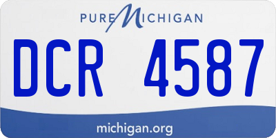 MI license plate DCR4587