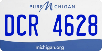 MI license plate DCR4628