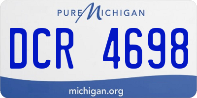 MI license plate DCR4698