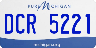 MI license plate DCR5221