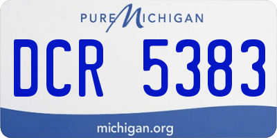 MI license plate DCR5383