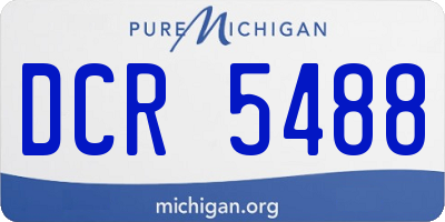 MI license plate DCR5488