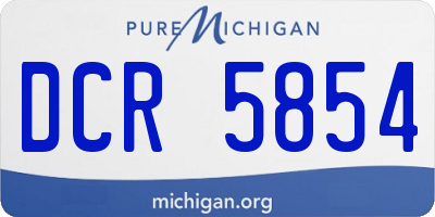 MI license plate DCR5854