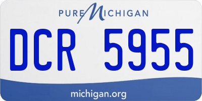 MI license plate DCR5955