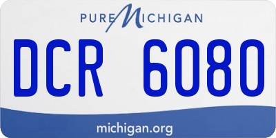MI license plate DCR6080