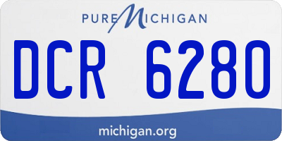 MI license plate DCR6280