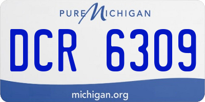 MI license plate DCR6309