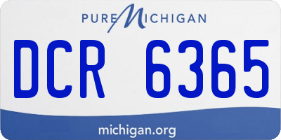 MI license plate DCR6365