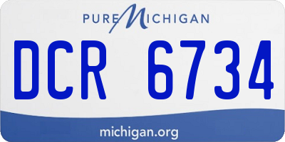 MI license plate DCR6734