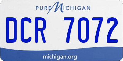 MI license plate DCR7072