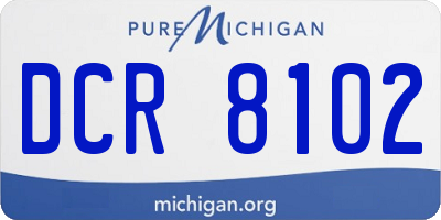MI license plate DCR8102