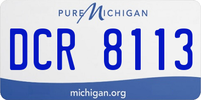 MI license plate DCR8113