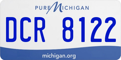 MI license plate DCR8122