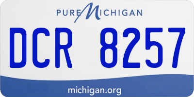 MI license plate DCR8257