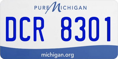 MI license plate DCR8301