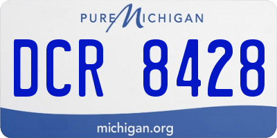 MI license plate DCR8428