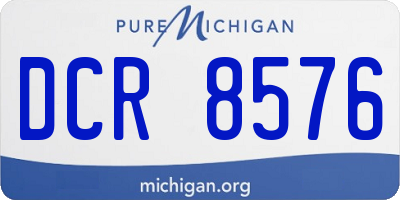 MI license plate DCR8576
