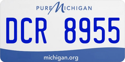MI license plate DCR8955