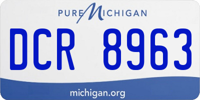 MI license plate DCR8963