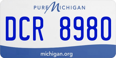 MI license plate DCR8980