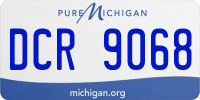 MI license plate DCR9068