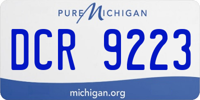 MI license plate DCR9223