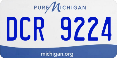 MI license plate DCR9224