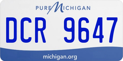 MI license plate DCR9647
