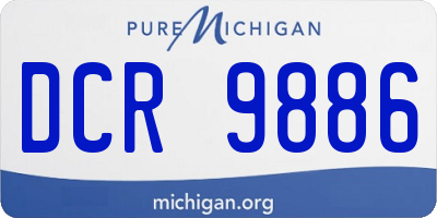 MI license plate DCR9886